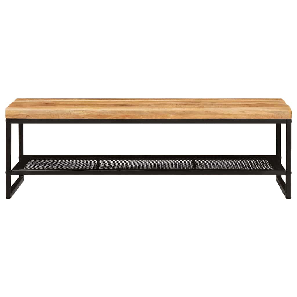 Coffee Table Brown and Black 110 x 55 x 35 cm Solid Mango Wood