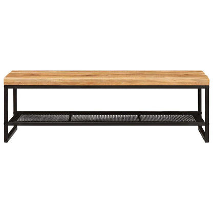 Coffee Table Brown and Black 110 x 55 x 35 cm Solid Mango Wood