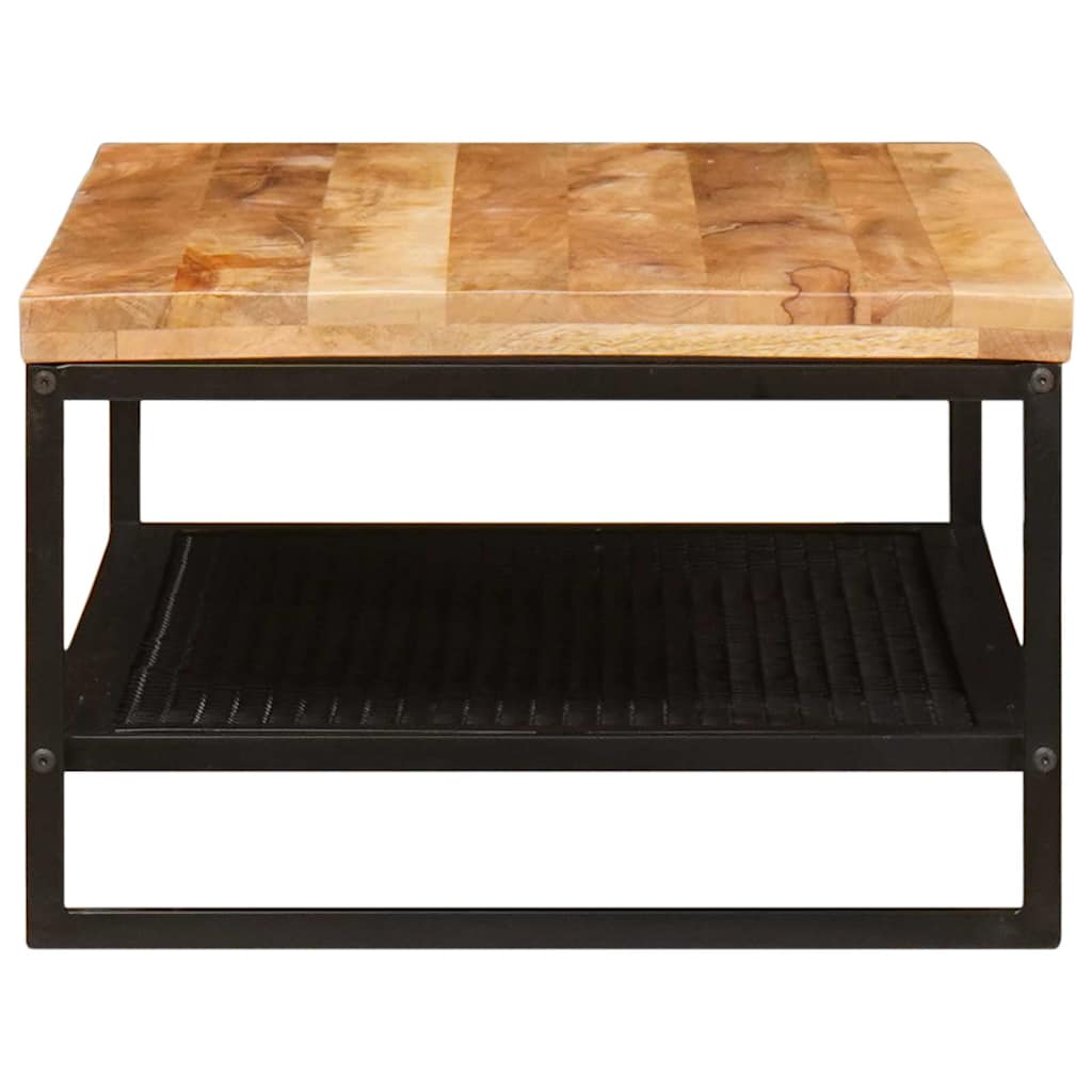 Coffee Table Brown and Black 110 x 55 x 35 cm Solid Mango Wood