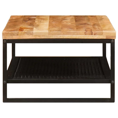 Coffee Table Brown and Black 110 x 55 x 35 cm Solid Mango Wood