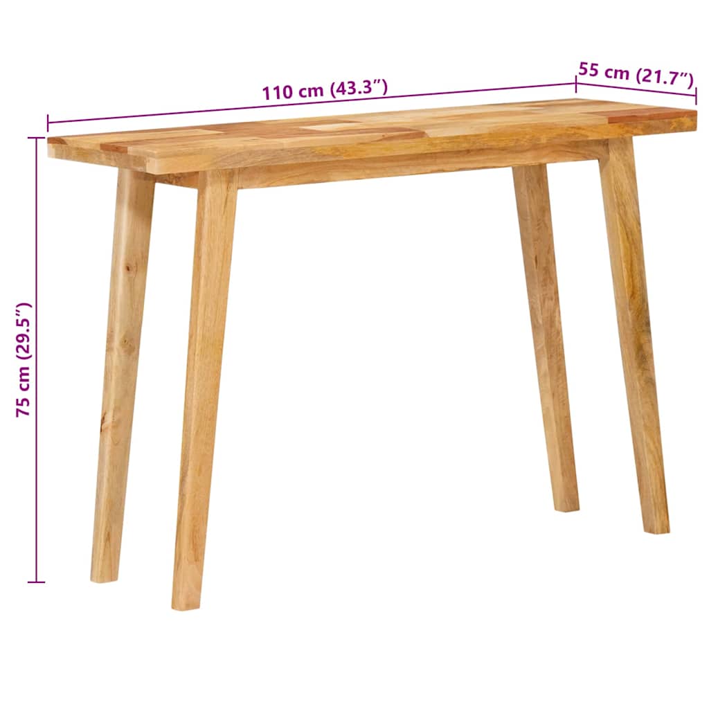 Dinning Table Natural 100 x 35 x 75 cm Solid Mango Wood
