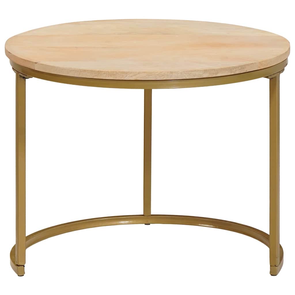 Nesting Coffee Tables 3 pcs Brown Solid Mango Wood and Steel