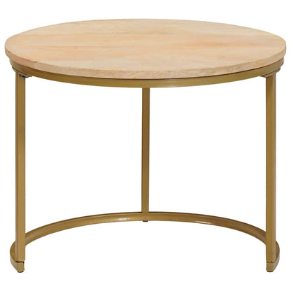 Nesting Coffee Tables 3 pcs Brown Solid Mango Wood and Steel
