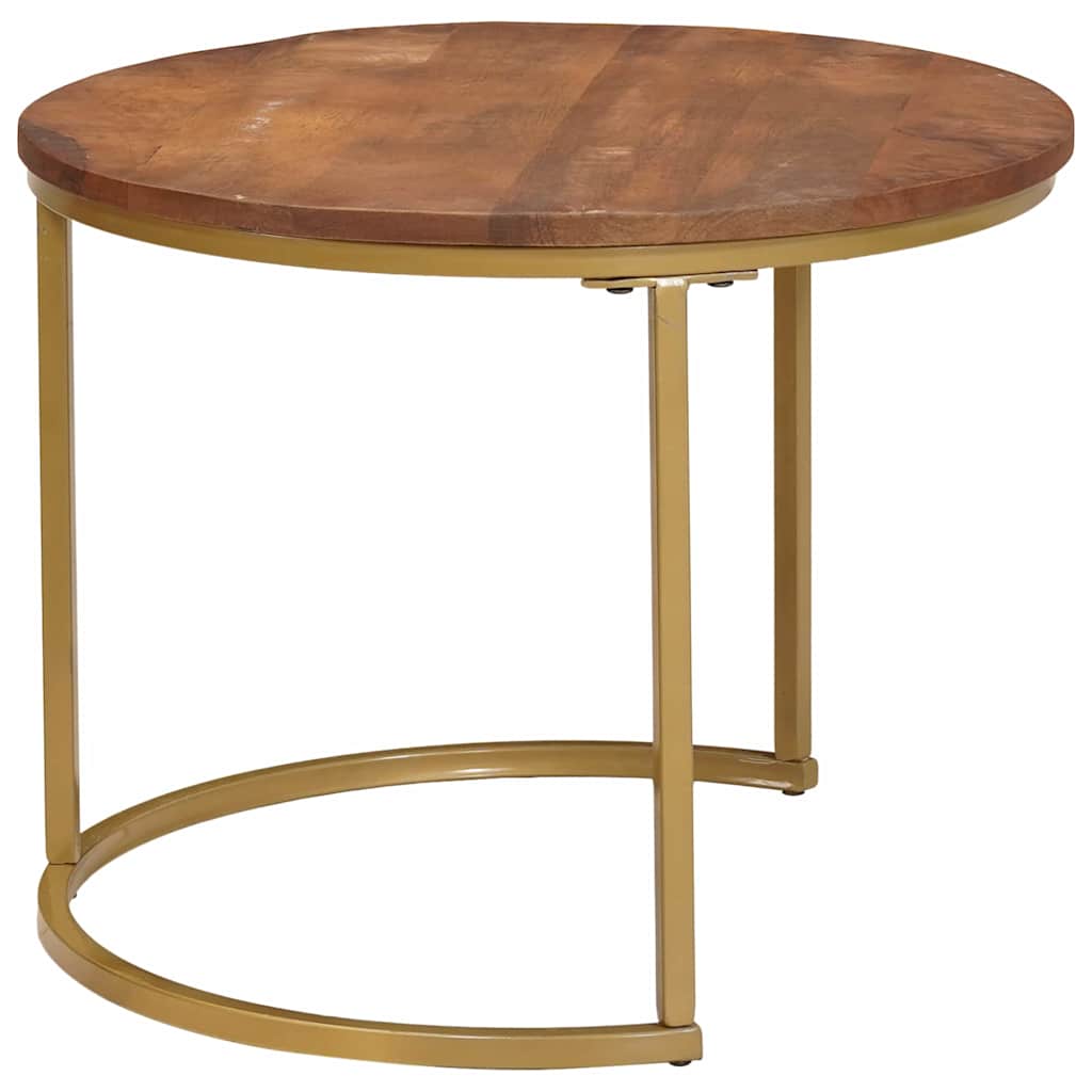 Nesting Coffee Tables 3 pcs Solid Mango Wood and Steel