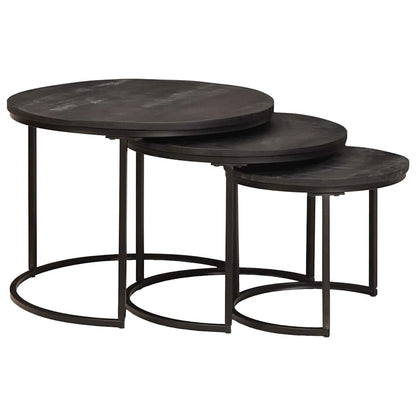 Nesting Coffee Tables 3 pcs Black 54 x 54 x 40 cm
