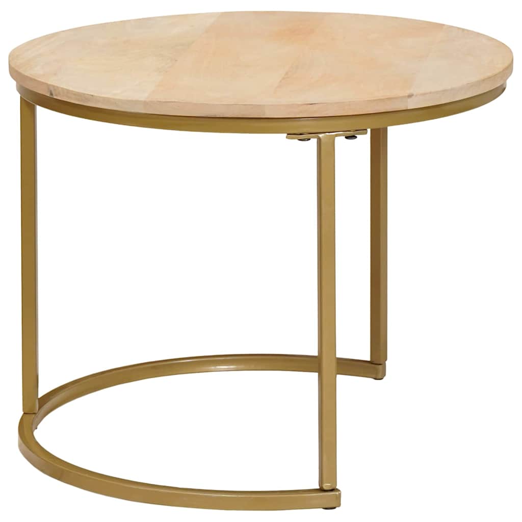 Nesting Coffee Tables 3 pcs Brown Solid Mango Wood and Steel