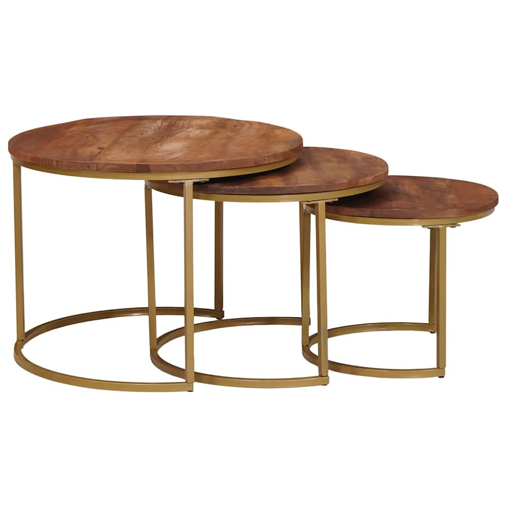 Nesting Coffee Tables 3 pcs Honey Brown 54 x 54 x 40 cm