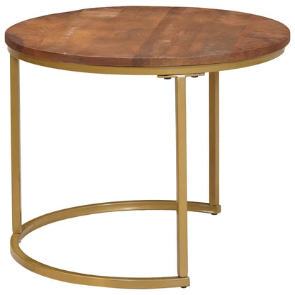 Nesting Coffee Tables 3 pcs Solid Mango Wood and Steel