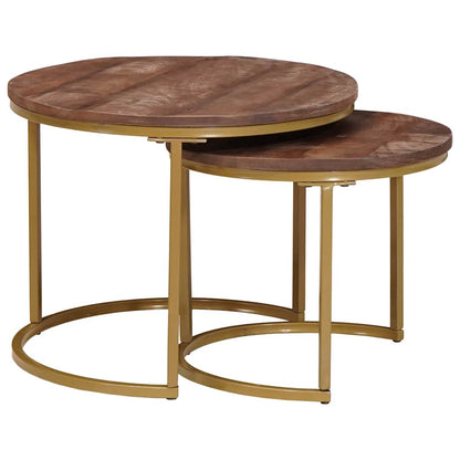 Nesting Coffee Tables 2 pcs Solid Mango Wood and Steel