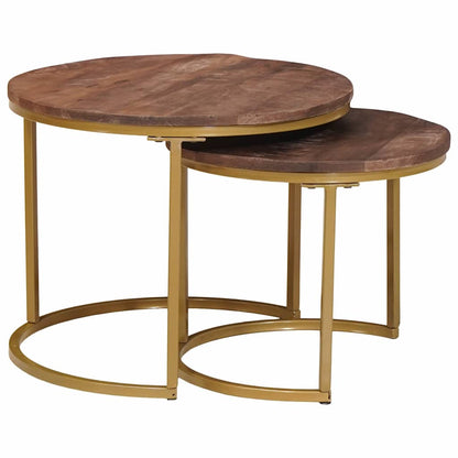 Nesting Coffee Tables 2 pcs Solid Mango Wood and Steel