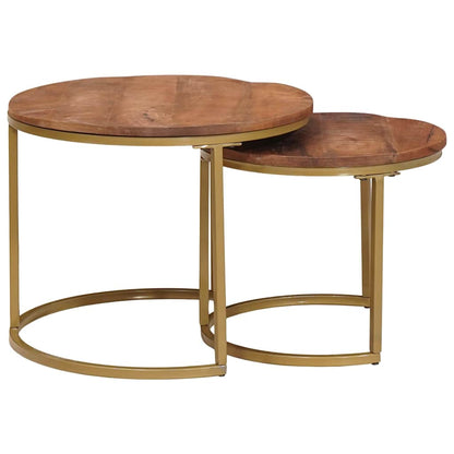 Nesting Coffee Tables 2 pcs Solid Mango Wood and Steel