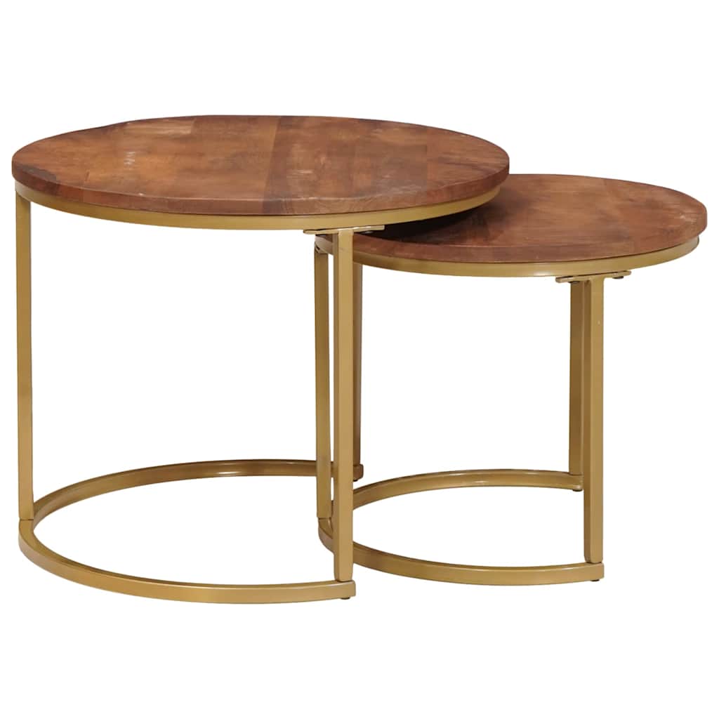 Nesting Coffee Tables 2 pcs Solid Mango Wood and Steel