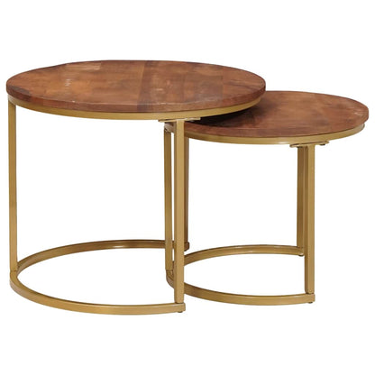 Nesting Coffee Tables 2 pcs Solid Mango Wood and Steel