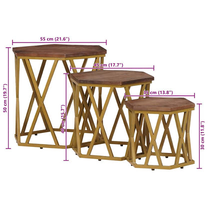 Coffee Tables Brown 55 x 55 x 50 cm Solid Mango Wood