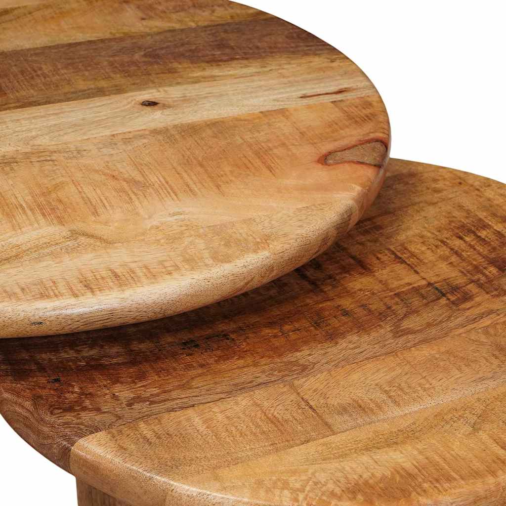 Nesting Coffee Tables 2 pcs Brown Solid Mango Wood