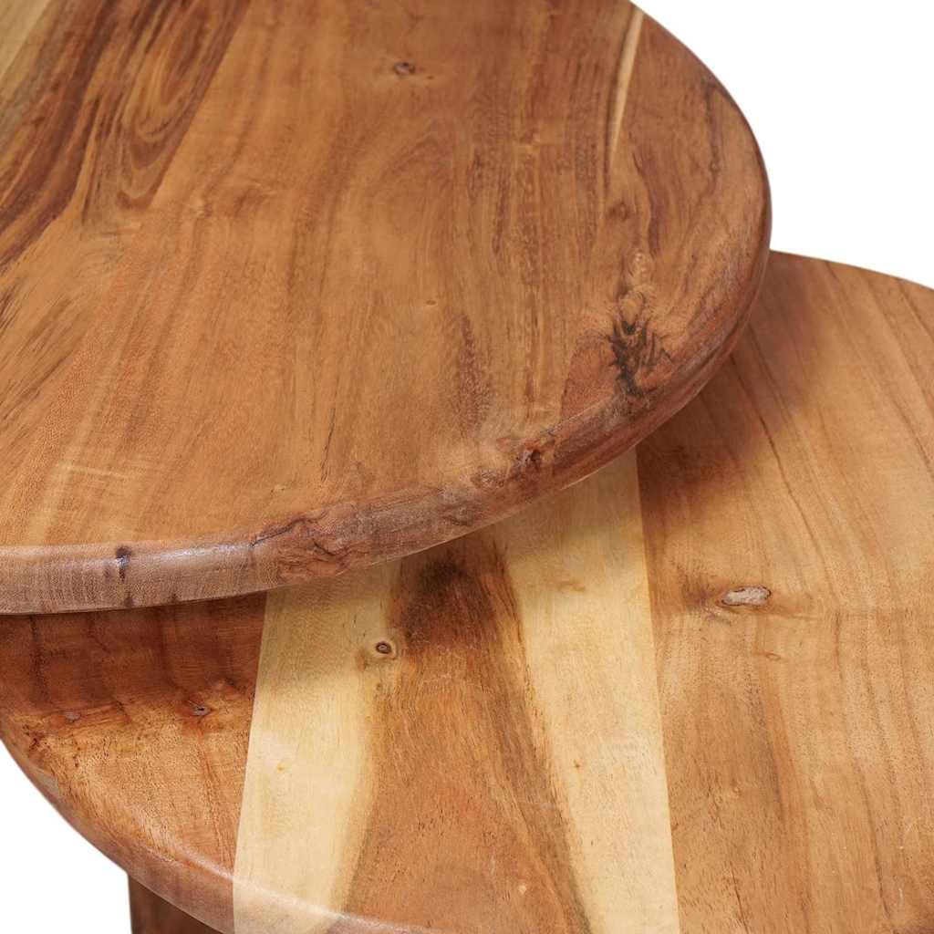 Nesting Coffee Tables 2 pcs Brown Solid Acacia Wood