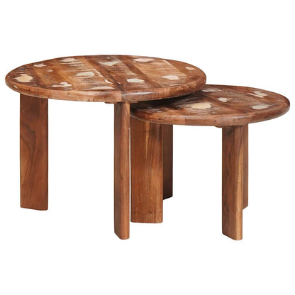 Nesting Coffee Tables 2 pcs Multicolour Solid Reclaimed Wood