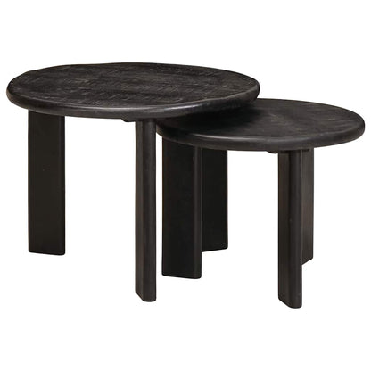 Nesting Coffee Tables 2 pcs White Solid Mango Wood