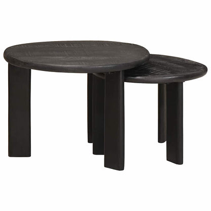 Nesting Coffee Tables 2 pcs White Solid Mango Wood