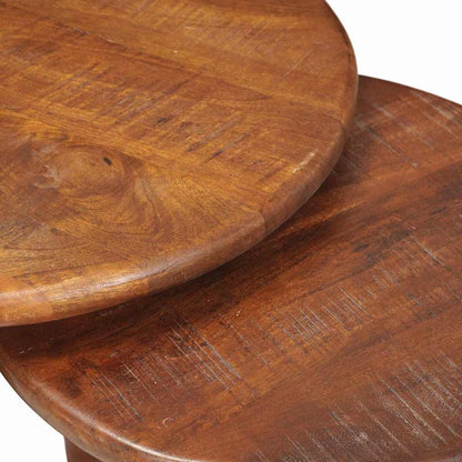 Nesting Coffee Tables 2 pcs Honey Brown Solid Mango Wood