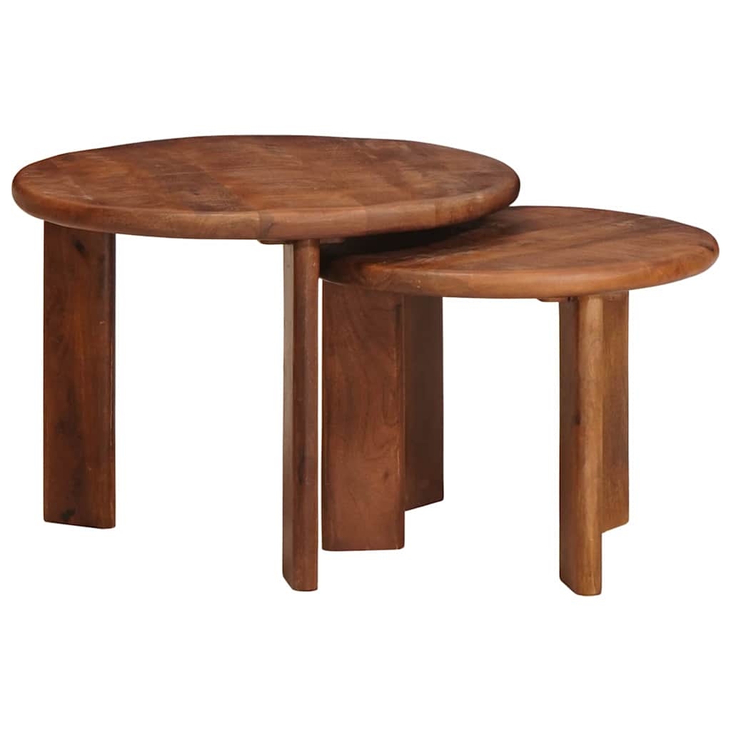 Nesting Coffee Tables 2 pcs Honey Brown Solid Mango Wood