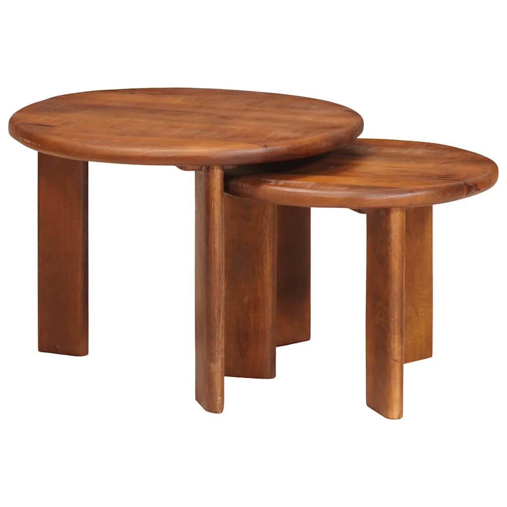 Nesting Coffee Tables 2 pcs Honey Brown Solid Mango Wood
