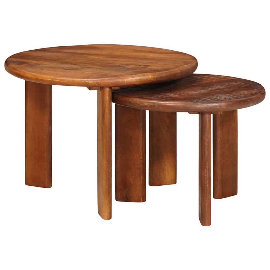 Nesting Coffee Tables 2 pcs Honey Brown Solid Mango Wood