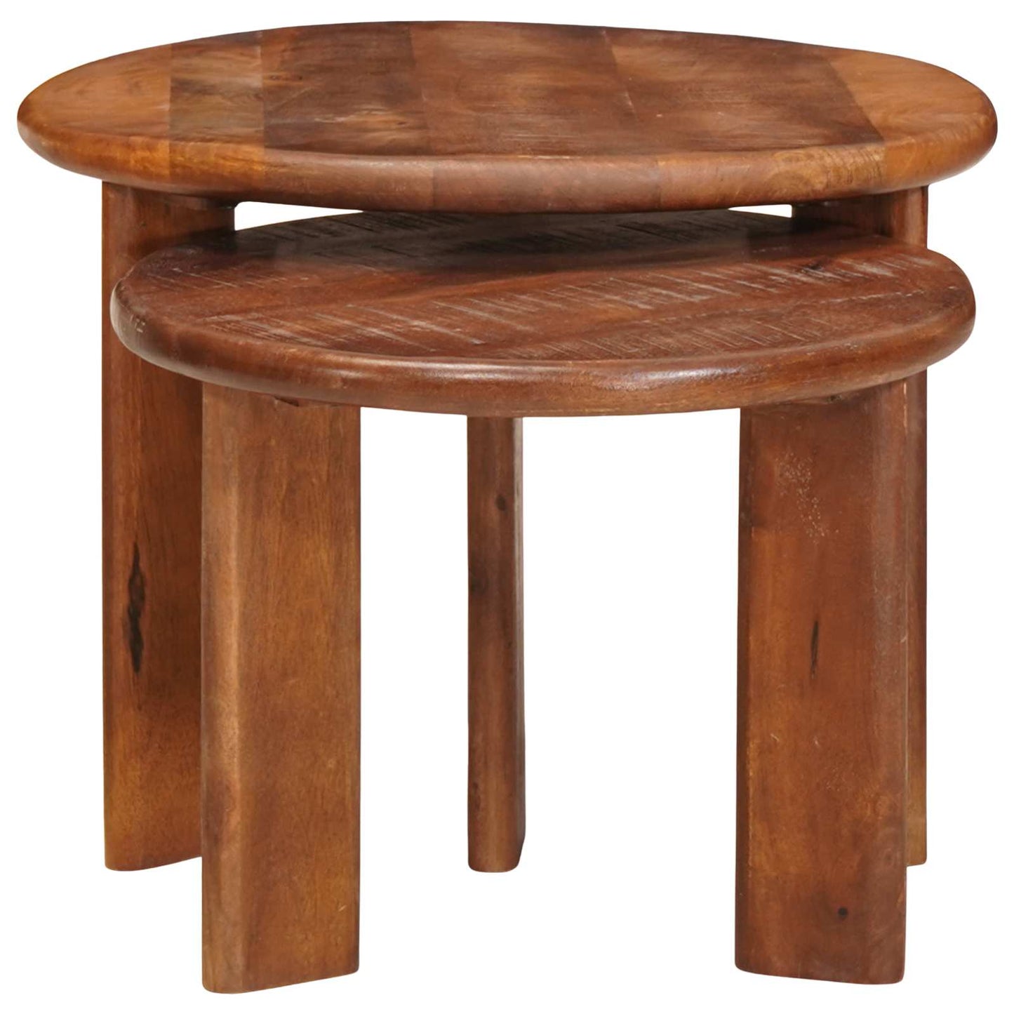 Nesting Coffee Tables 2 pcs Honey Brown Solid Mango Wood