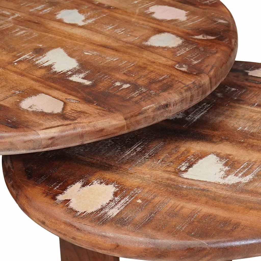 Nesting Coffee Tables 3 pcs Multicolour Solid Reclaimed Wood