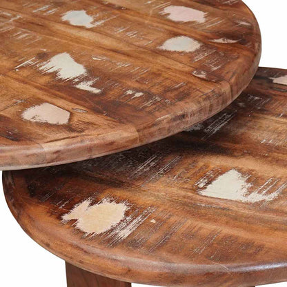 Nesting Coffee Tables 3 pcs Multicolour Solid Reclaimed Wood