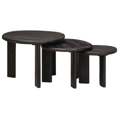 Nesting Coffee Tables 3 pcs White Solid Mango Wood