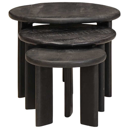 Nesting Coffee Tables 3 pcs White Solid Mango Wood