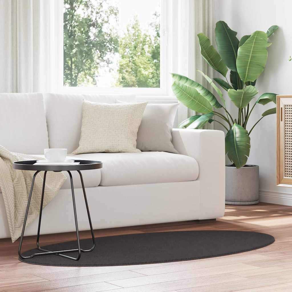 Carpet HUARTE Anthracite 80 x 150 cm 100% Polyester