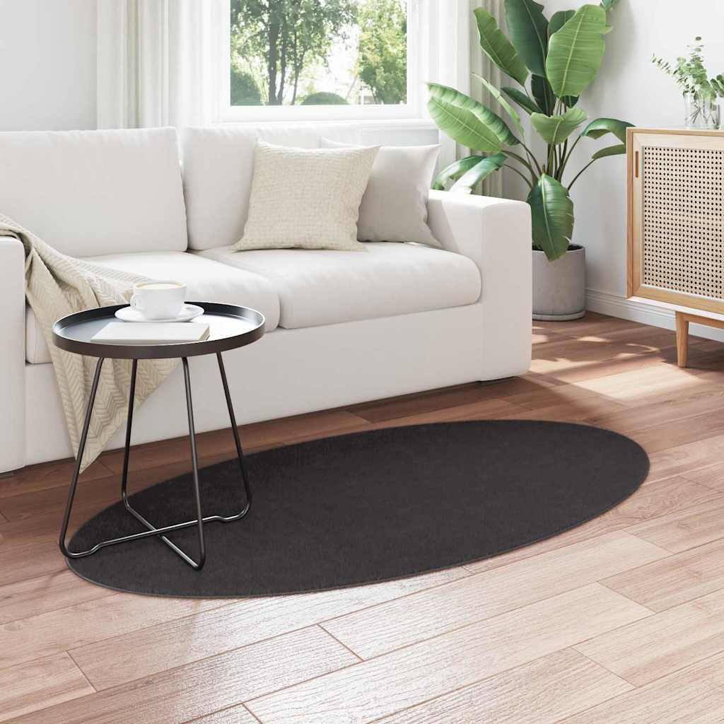 Carpet HUARTE Anthracite 80 x 150 cm 100% Polyester