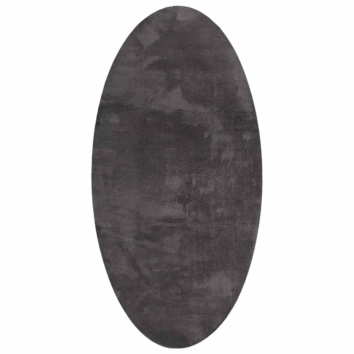 Area Rugs Oval HUARTE Anthracite 100 x 200 cm 100% Polyester