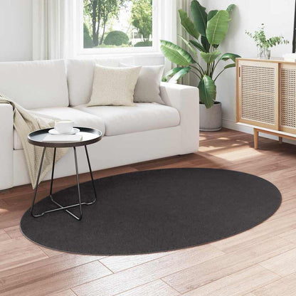 Area Rugs Oval HUARTE Anthracite 120 x 170 cm 100% Polyester