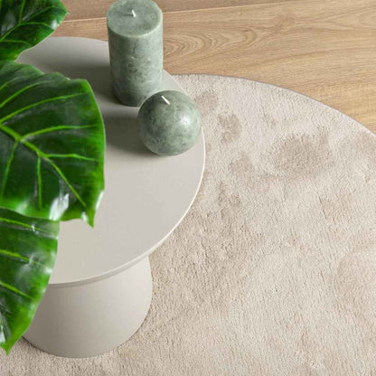 Area Rugs Oval HUARTE Beige 100 x 200 cm 100% Polyester