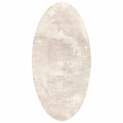 Area Rugs Oval HUARTE Beige 100 x 200 cm 100% Polyester