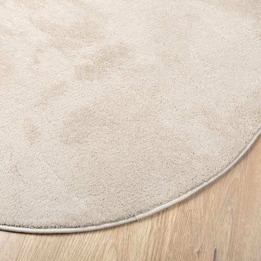 Area Rugs Oval HUARTE Beige 120 x 170 cm 100% Polyester