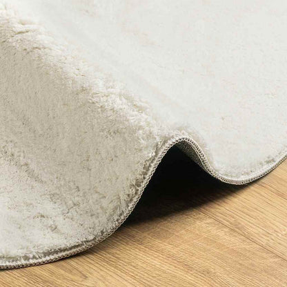 Area Rugs Oval HUARTE Cream 80 x 150 cm 100% Polyester