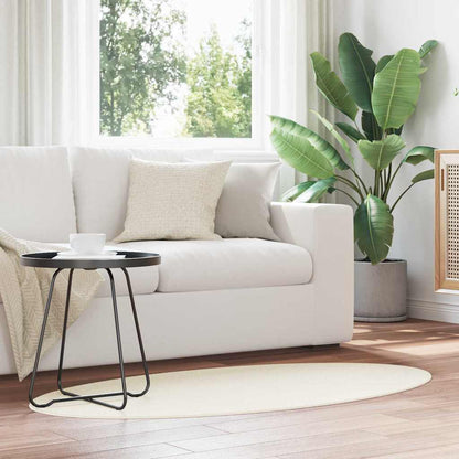 Area Rugs Oval HUARTE Cream 80 x 150 cm 100% Polyester