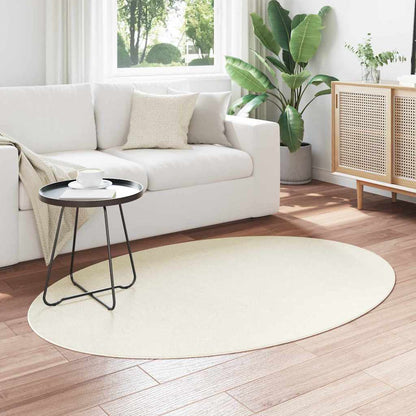 Area Rugs Oval HUARTE Cream 120 x 170 cm 100% Polyester