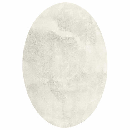 Area Rugs Oval HUARTE Cream 140 x 200 cm 100% Polyester