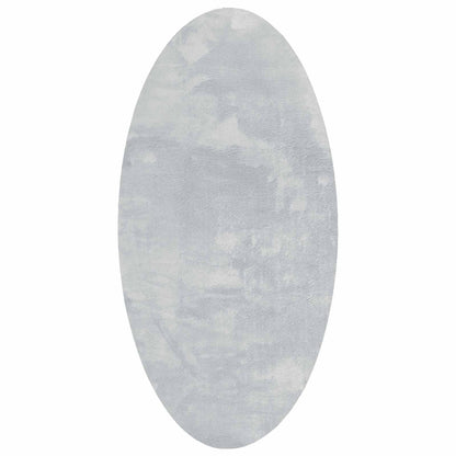 Area Rugs Oval HUARTE Grey 80 x 150 cm 100% Polyester