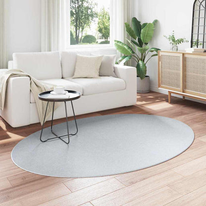Area Rugs Oval HUARTE Grey 140 x 200 cm 100% Polyester