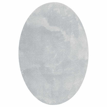 Area Rugs Oval HUARTE Grey 160 x 230 cm 100% Polyester
