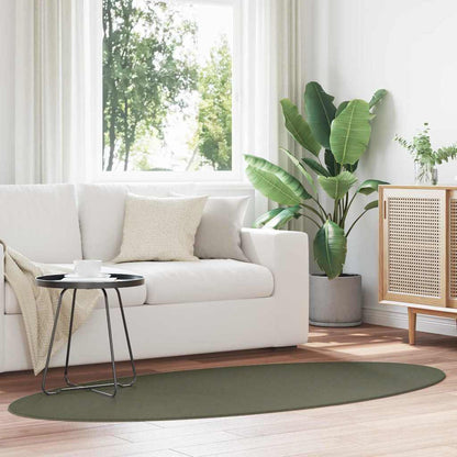 Area Rugs Oval HUARTE Forest Green 170 x 120 cm 100% Polyester