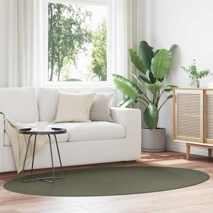 Area Rugs Oval HUARTE Forest Green 140 x 200 cm 100% Polyester