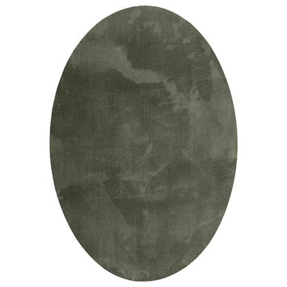 Area Rugs Oval HUARTE Forest Green 140 x 200 cm 100% Polyester