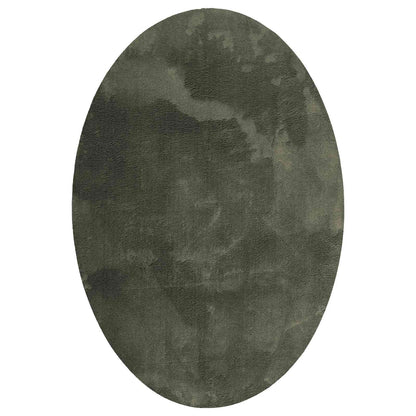 Area Rugs Oval HUARTE Forest Green 160 x 230 cm 100% Polyester